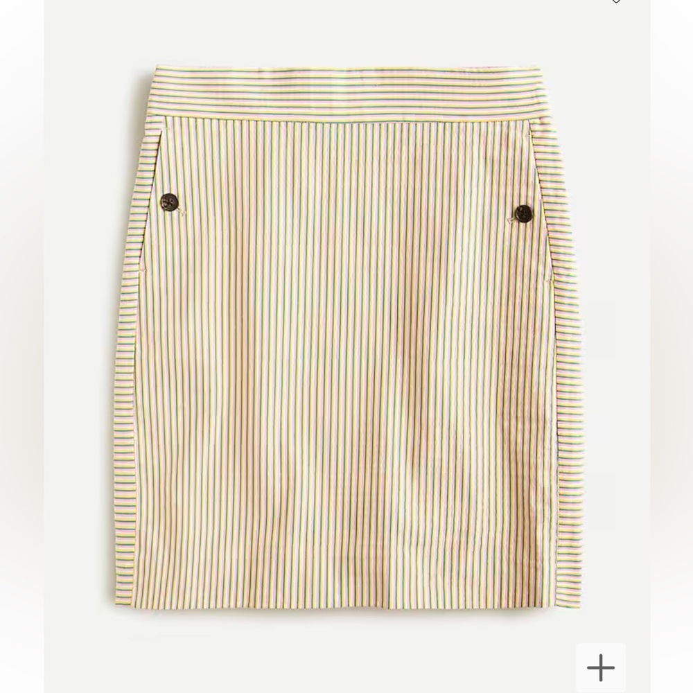 J. Crew Mini Skirt in Stretch Seersucker • “Saffron Pink” • Size 2